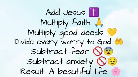God's formula for life