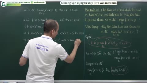 "TDM12Y15. KN vận dụng tư duy BPT vào max min 02 "