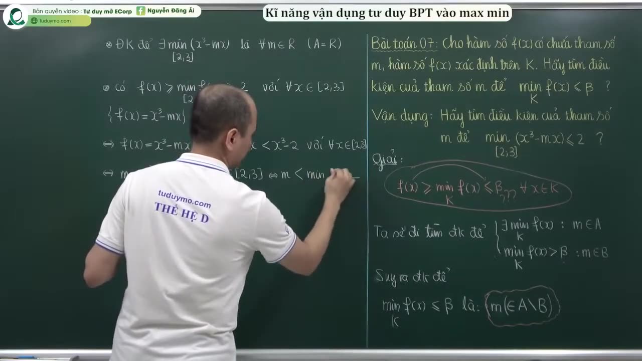 "TDM12Y15. KN vận dụng tư duy BPT vào max min 02 "