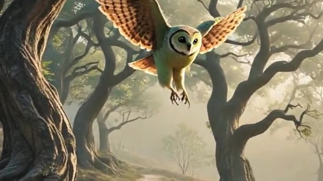 The Dog and the Owl: A Heartwarming Forest Rescue Under the Moonlight.