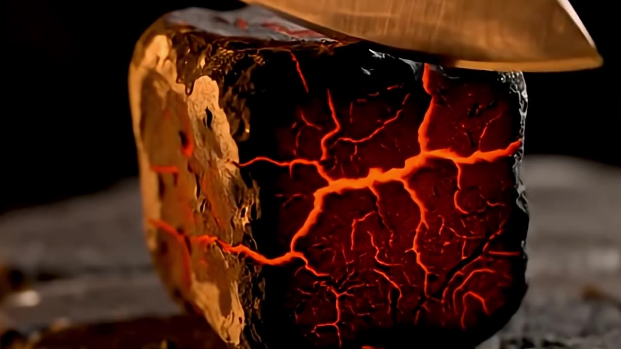 AI Lava Cutting ASMR _ Relax and Unwind with Soothing Sounds of lava Cutting #asmr #aiasmr
