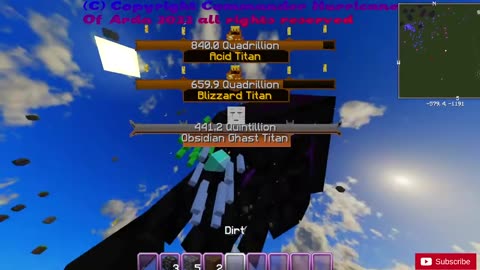 Minecraft Mob Battle Acid & blizzard titan vs obsidian ghast titan