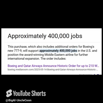 PRESIDENT TRUMP CREATES 400,000 JOBS IN ONE DEAL