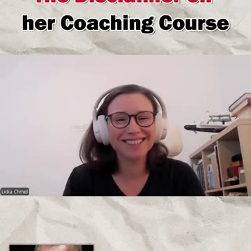 The Disclaimer on her Coaching Course