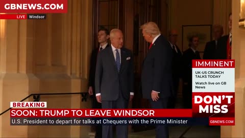 Donald Trump leaves Windsor Castle, to Chequers for talks with Prime Minister Keir Starmer