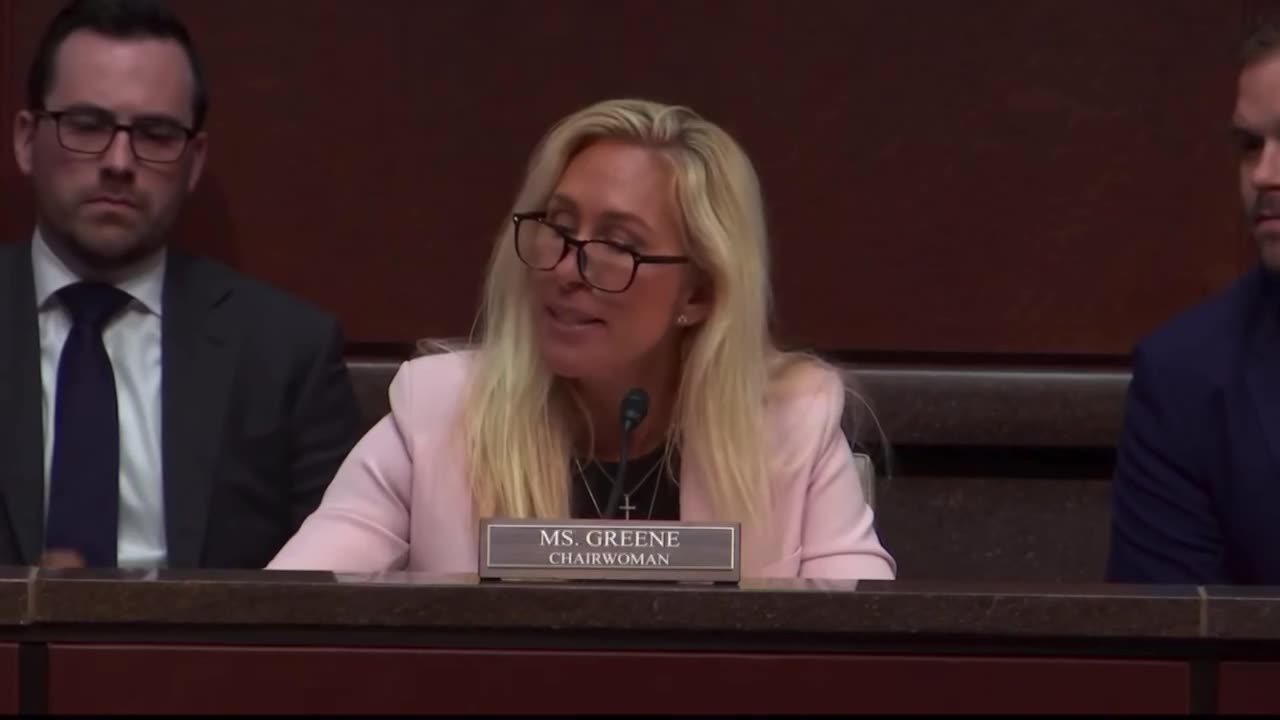 Marjorie Taylor Greene bangs gavel 40 times as she loses control of hearing