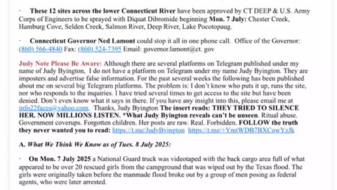 EXTRA Judy Byington Update as of July 9, 2025 - Organized Ice Attacks, More Thousand Year Floods