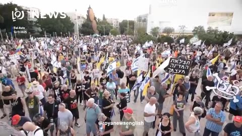 “Israeli” protesters in Tel Aviv demand ceasefire and return of Gaza captives