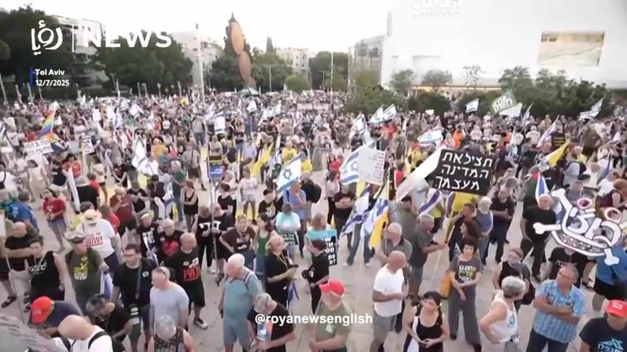 “Israeli” protesters in Tel Aviv demand ceasefire and return of Gaza captives