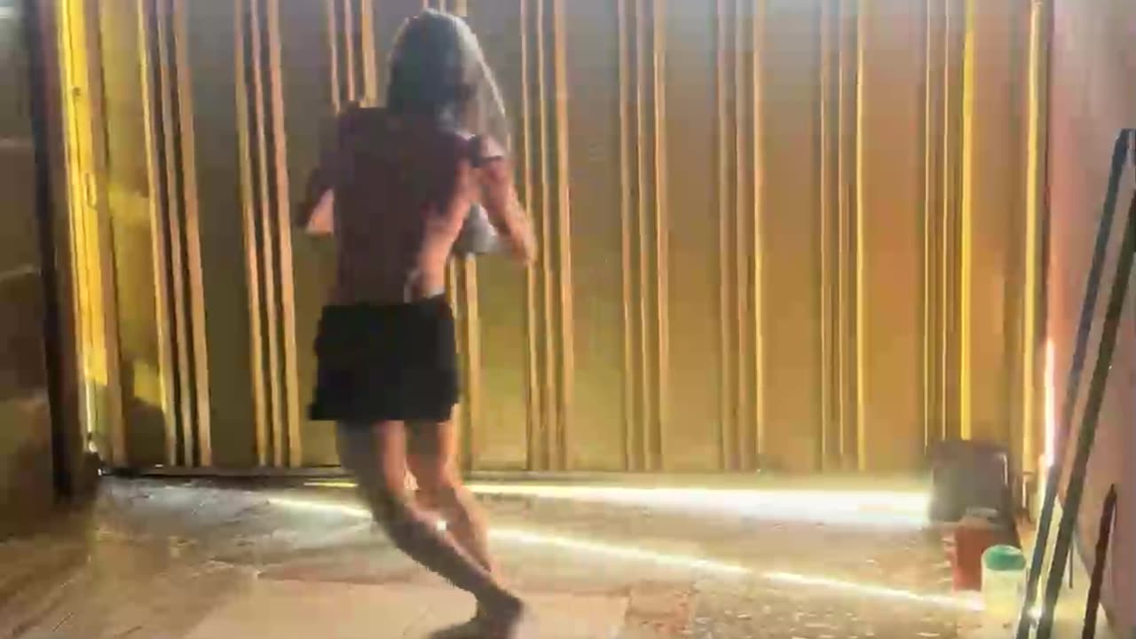 Girl Slips and Dumps Bucket on Herself While Mopping