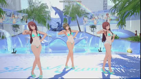 A group of girls wearing Bikini dancing in Swimming pool，song called Brand New Day !