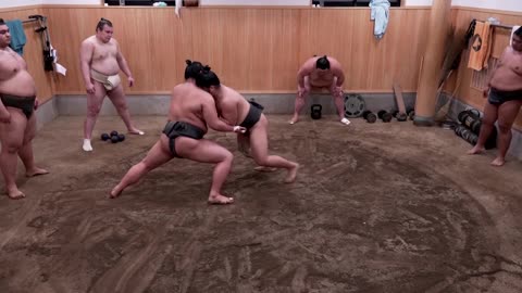 Ukrainian sumo wrestling star Aonishiki trains for top prize