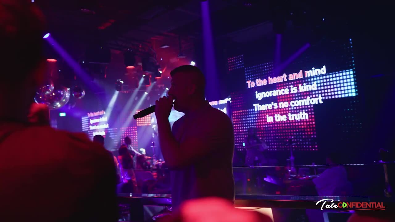 Andrew tate in a Karaoke in Moscow.