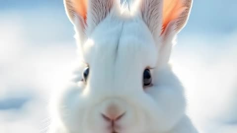 Snow Bunny Munching on a Carrot – Too Cute to Miss!