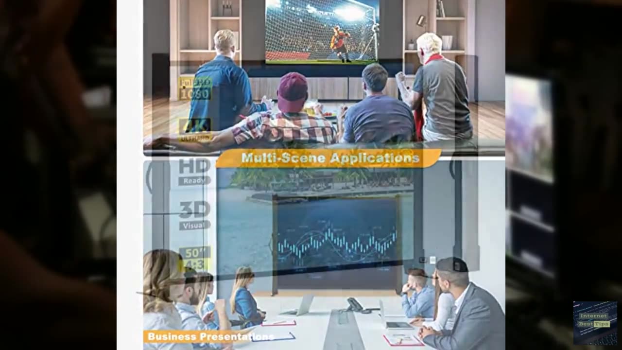 Portable Projector Screen with Stand, 50 Inch 4:3, Outdoor Projector Screen, Lig