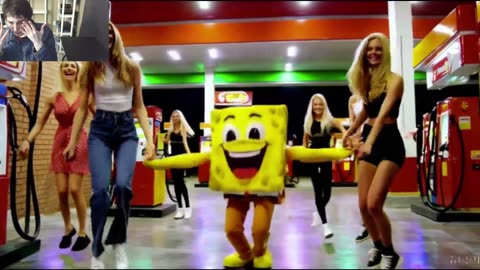 SpongeBob SquarePants Dancing With Women At A Gas Station Fake Funny Parody Video