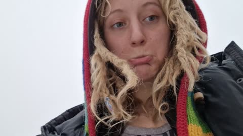 The snow is melting 🙈 barefoot in the slush 💧