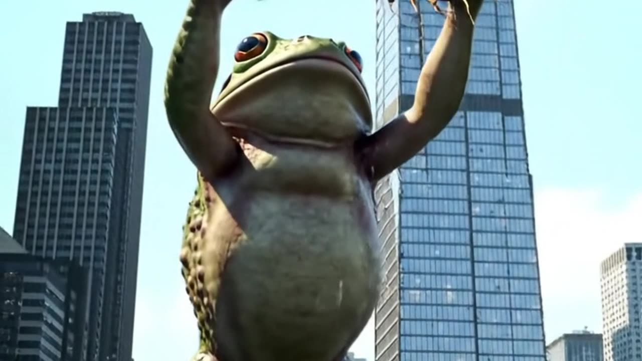 Frog destroyed building