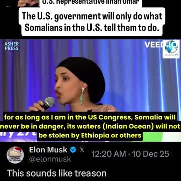Ilhan Omar: US Government will only do what Somalians in the US tell them to do"