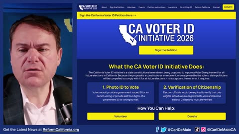 DEC 31 DEADLINE! CA Voter ID Signature Drive