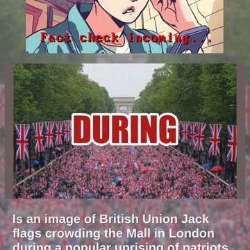 Fact Check: Image Of British Union Jack Flags Crowding London Mall NOT Real -- Shows Arc De Triomphe