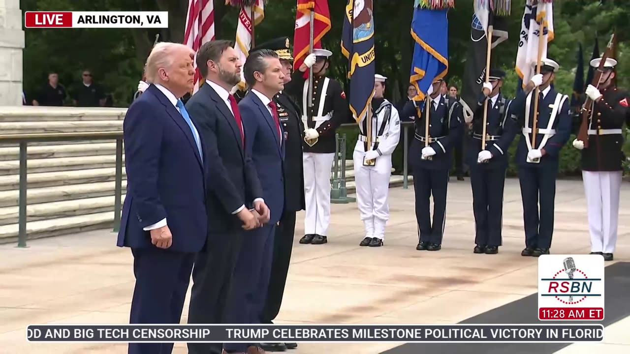 WATCH: Pres. Trump lays the wreath out at the Tomb of the Unknown Soldier on Memorial Day - 5/26/25
