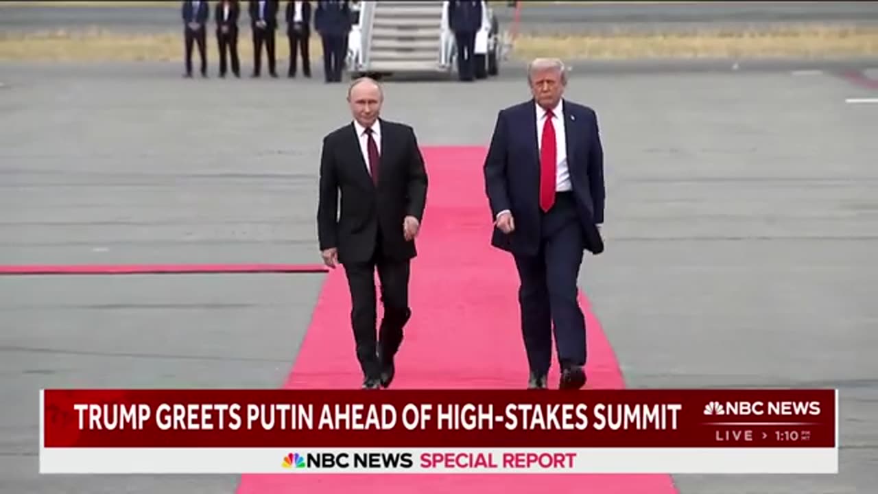 Trump and Putin arriving in Alaska