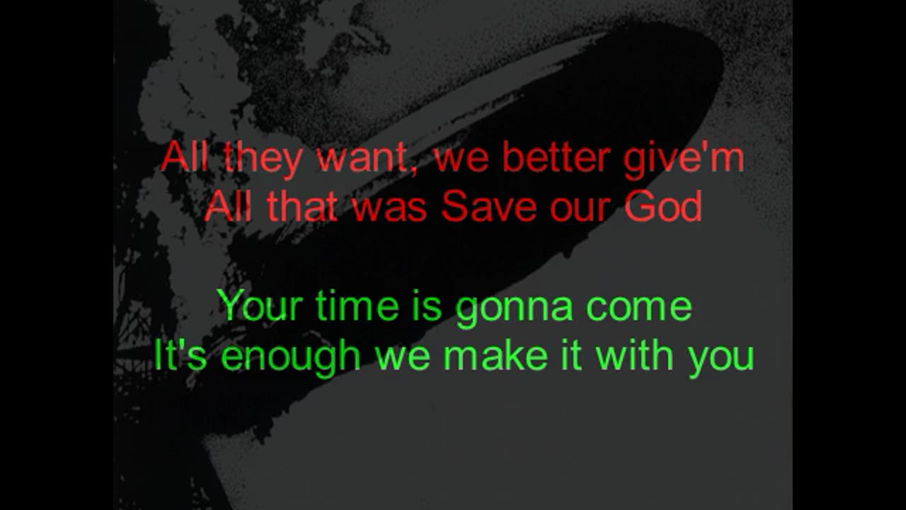 Led Zeppelin I #6 Black Mountain Side (backward lyrics in red)