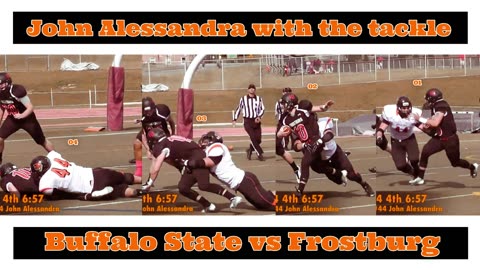 Prototype 470: Buffalo State's John Alessandra stops the fake Field Goal vs Frostburg
