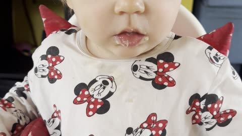 Messy Breakfast Time With Baby Kayla — “Nam Nam” 🥣😂