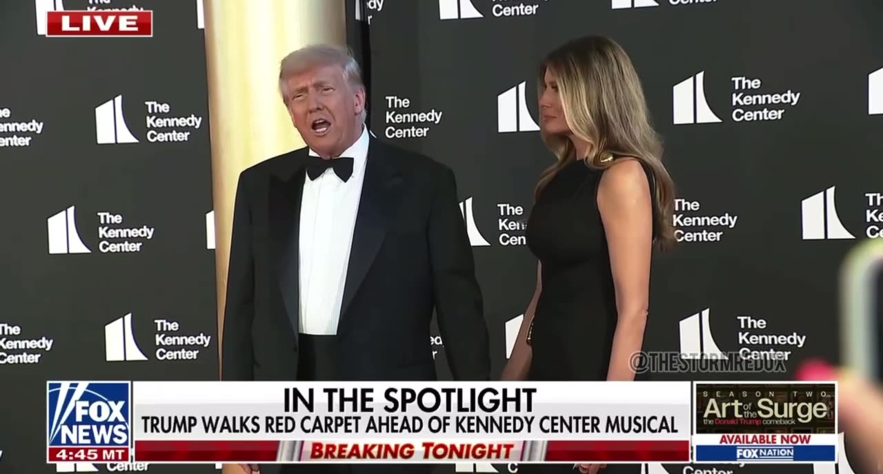 President Trump & Melania arrived at the Kennedy Center for the premiere of