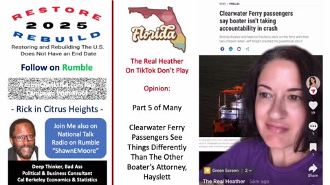 TikTok's The Real Heather Opines That Clearwater Ferry Passengers Oppose Hayslett View