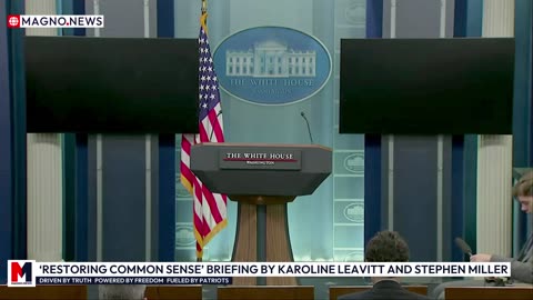 Karoline Leavitt and Stephen Miller hold 'Restoring Common Sense' Briefing at The White House [LIVE]