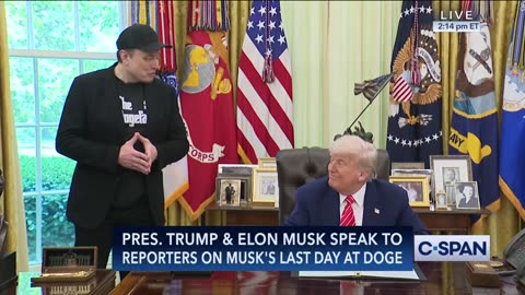 President Trump & Elon Musk Speak to Reporters as Elon Departs DOGE
