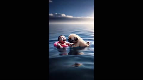 Hero Pug Saves Baby from Dinosaur Attack!