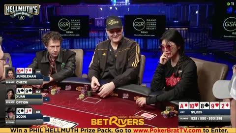 Phil Hellmuth, Jungleman, Xuan Liu, 3COIN ♦ Day 3♦ Livestream High Stakes Poker Cash Game