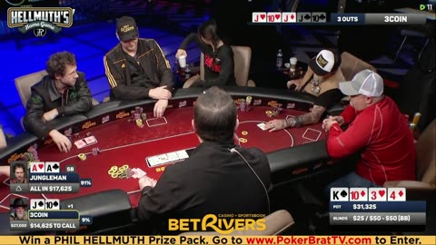 Phil Hellmuth, Jungleman, Xuan Liu, 3COIN ♦ Day 3♦ Livestream High Stakes Poker Cash Game