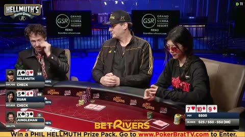 Phil Hellmuth, Jungleman, Xuan Liu, 3COIN ♦ Day 3♦ Livestream High Stakes Poker Cash Game