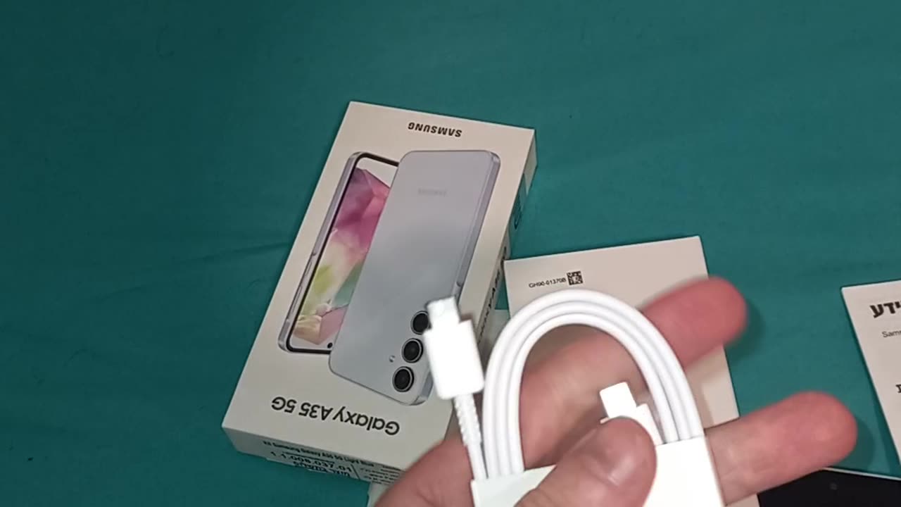 Unboxing a Samsung Galaxy A35 5G phone