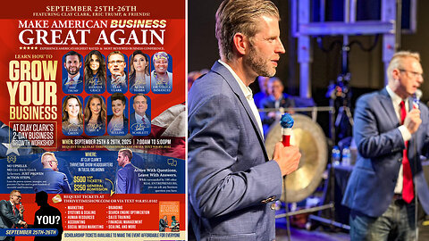 Eric Trump | Join Eric Trump At Clay Clark's Sept. 25-26 Business Conference In Tulsa, Oklahoma (261 Tickets Remain) + Learn Marketing, Sales, Linear Workflow Design, Finance, Systems, Etc + Request Tix Via Text 918-851-0102