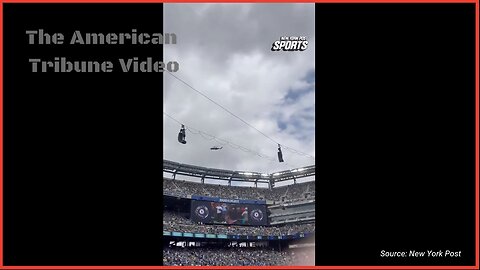 Crowd Goes Wild as Trump’s Marine One Helicopter Roars Over the MetLife Stadium Crowd