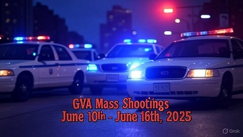 Mass Shootings according Gun Violence Archive for June 9th to June 15th, 2025