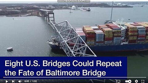 "Eight US Bridges at Risk of a Baltimore Bridge-Type Collapse: Safety Analysis"
