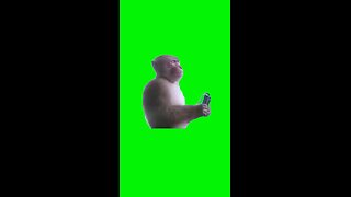 Monkey With Earbuds Vibing | Green Screen