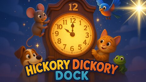 Hickory Dickory Dock | 12 Animal Names Nursery Rhyme | Kids Songs & Learning Clock Song