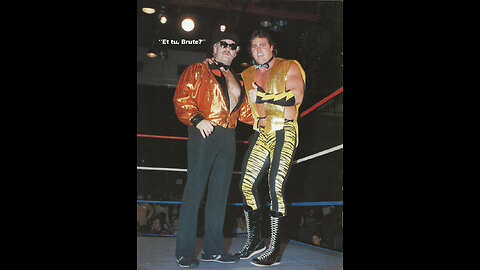 1985-Championship Wrestling 2 9 1985-brutus beefcake-laughing & posing interview at end