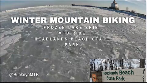 Epic Frozen Lake Erie Mountain Biking | Headlands Beach State Park & Fairport Harbor Lighthouse