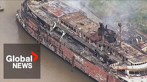 Cleaning up torched Queen of Sidney ferry could take years, millions of dollars, experts say