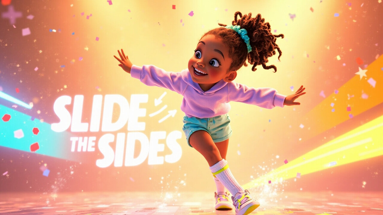 Slide the Sides | Kids Dance Tutorial (Heel Drag Left ↔ Right) | PopSoar Toon-Up Tuesday