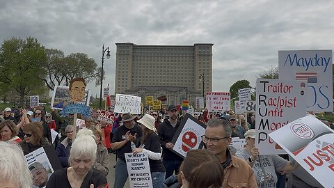 May Day Anti-Trump/Musk Protest in Detroit, Michigan